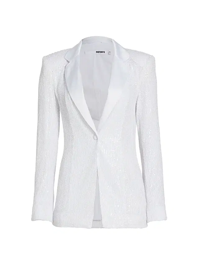 Rotate Birger Christensen Women's Water Sequin Blazer - Bright White