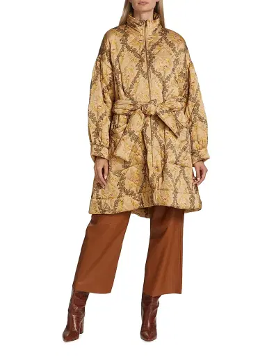 byTiMo Women's Quilted Satin Belted Coat - Antique | Thumbnail 3 byTiMo Women's Quilted Satin Belted Coat - Antique | Thumbnail 3
