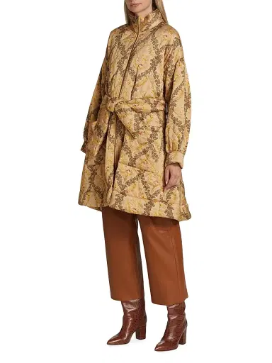 byTiMo Women's Quilted Satin Belted Coat - Antique | Thumbnail 4 byTiMo Women's Quilted Satin Belted Coat - Antique | Thumbnail 4