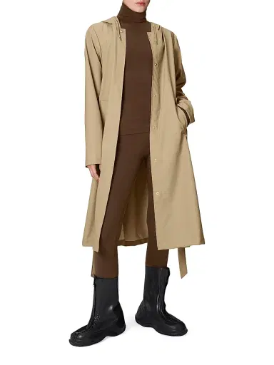 Rains Women's A-Line Longer W Jacket - Navy | Thumbnail 2