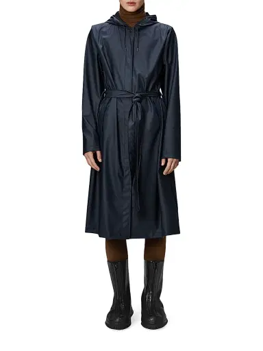 Rains Women's A-Line Longer W Jacket - Navy | Thumbnail 3