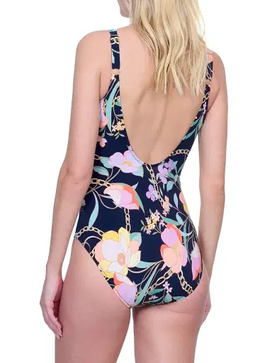 Gottex Swimwear Women's Memories Of Capri Ruched One-Piece Swimsuit - Black Multi - Size 16 | Thumbnail 3 Gottex Swimwear Women's Memories Of Capri Ruched One-Piece Swimsuit - Black Multi - Size 16 | Thumbnail 3