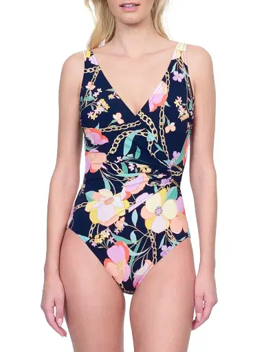 Gottex Swimwear Women's Memories Of Capri Ruched One-Piece Swimsuit - Black Multi - Size 16 | Thumbnail 1 Gottex Swimwear Women's Memories Of Capri Ruched One-Piece Swimsuit - Black Multi - Size 16 | Thumbnail 1