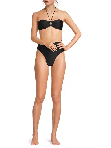 Shani Shemer Women's Juno Halter Bikini Top - Black | Thumbnail 2