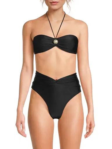 Shani Shemer Women's Juno Halter Bikini Top - Black | Thumbnail 3
