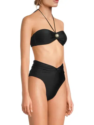 Shani Shemer Women's Juno Halter Bikini Top - Black | Thumbnail 4