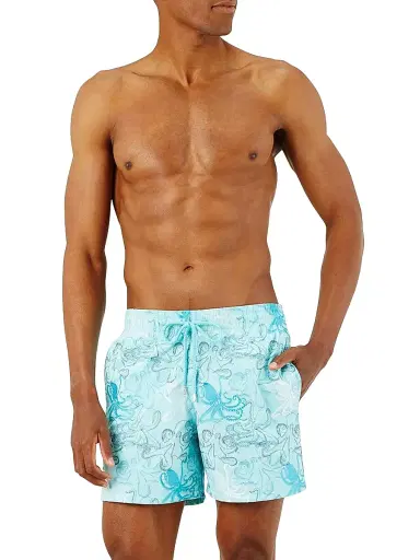 Vilebrequin Men's Poulpes Embroidered Swim Shorts - Lagon | Thumbnail 1