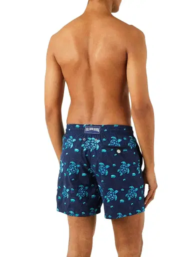 Vilebrequin Men's Turtles Jewel Woven Swim Shorts - Blue Marine | Thumbnail 2