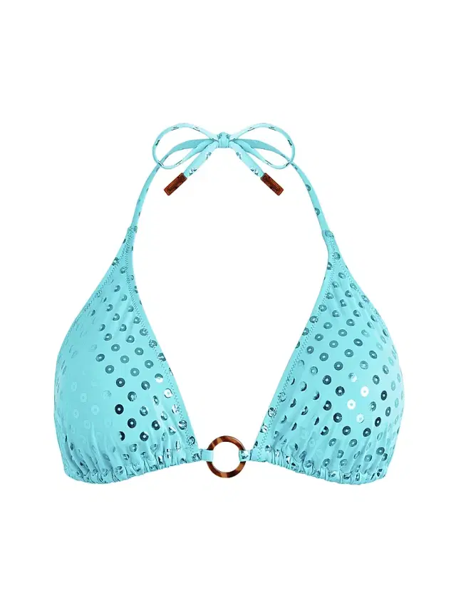 Vilebrequin Women's Sequined Halterneck Bikini Top - Vertigo Disco