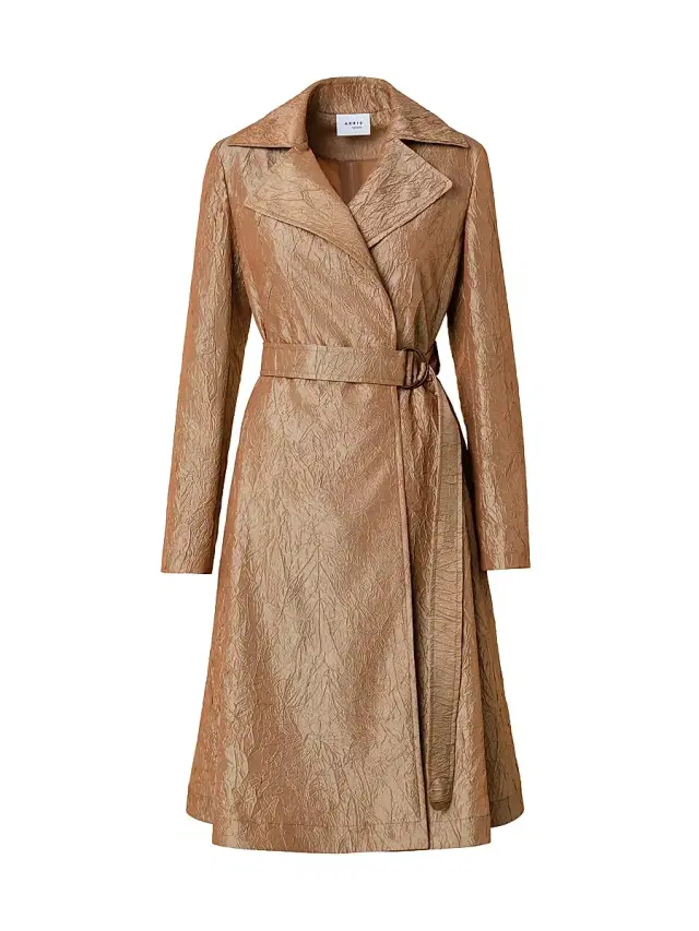 Akris punto Women's Metallica Crinkle Trench Coat - Beige