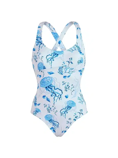 Vilebrequin Women's Seashell Print Crossed Back One-Piece Swimsuit | Thumbnail 1 Vilebrequin Women's Seashell Print Crossed Back One-Piece Swimsuit | Thumbnail 1