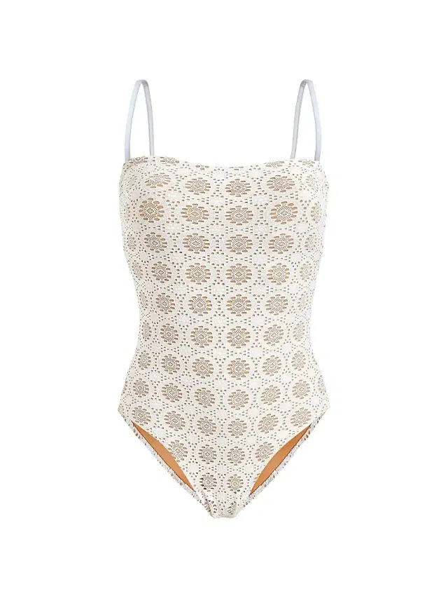 Vilebrequin Women's Broderie Anglaise One-Piece Swimsuit - Off White