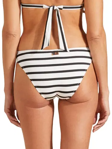 Vilebrequin Women's Striped Low-Rise Bikini Bottom - Noir Blanc | Thumbnail 4 Vilebrequin Women's Striped Low-Rise Bikini Bottom - Noir Blanc | Thumbnail 4