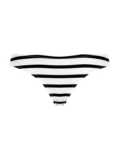 Vilebrequin Women's Striped Low-Rise Bikini Bottom - Noir Blanc | Thumbnail 1 Vilebrequin Women's Striped Low-Rise Bikini Bottom - Noir Blanc | Thumbnail 1