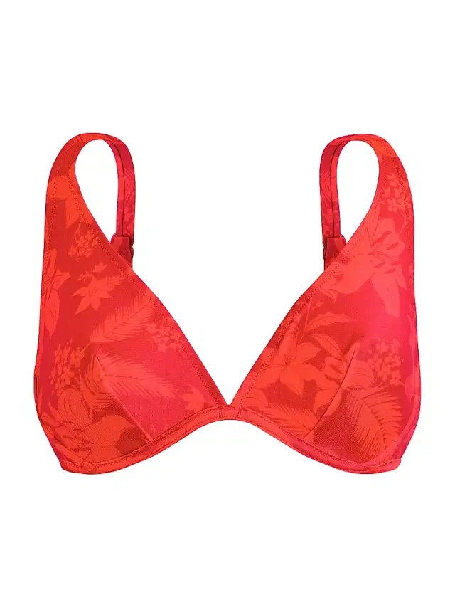 Vilebrequin Women's Flower Power Stretch-Jersey Bikini Top - Lipstick