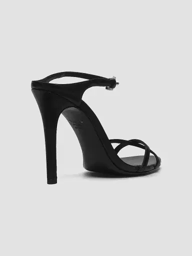 Schutz Women's Aileen Glam 110MM Crystal-Buckle Leather Sandals - Black | Thumbnail 3