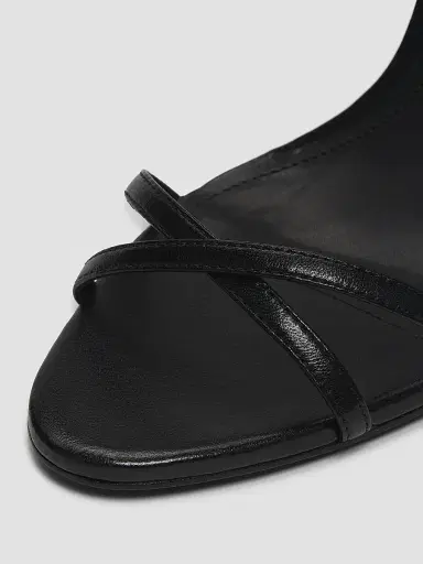 Schutz Women's Aileen Glam 110MM Crystal-Buckle Leather Sandals - Black | Thumbnail 6