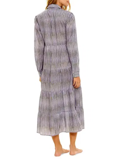 THE LAZY POET Women's Blue Serenity Kaia Seagrass & Waves Midi-Dress | Thumbnail 5 THE LAZY POET Women's Blue Serenity Kaia Seagrass & Waves Midi-Dress | Thumbnail 5