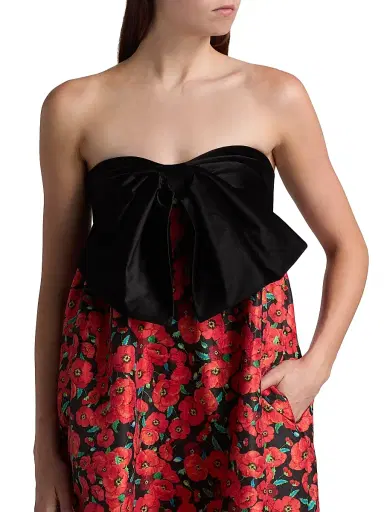 Kika Vargas Women's Charlotta Poppies Bow Cocktail Dress - Red - Size 2 | Thumbnail 6 Kika Vargas Women's Charlotta Poppies Bow Cocktail Dress - Red - Size 2 | Thumbnail 6