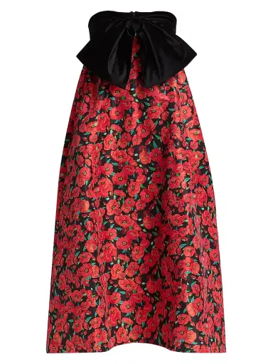 Kika Vargas Women's Charlotta Poppies Bow Cocktail Dress - Red - Size 2 | Thumbnail 1 Kika Vargas Women's Charlotta Poppies Bow Cocktail Dress - Red - Size 2 | Thumbnail 1