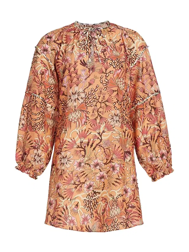 Maria Cher Women's Humahuaca Karly Lace-Up Minidress - Orange Print