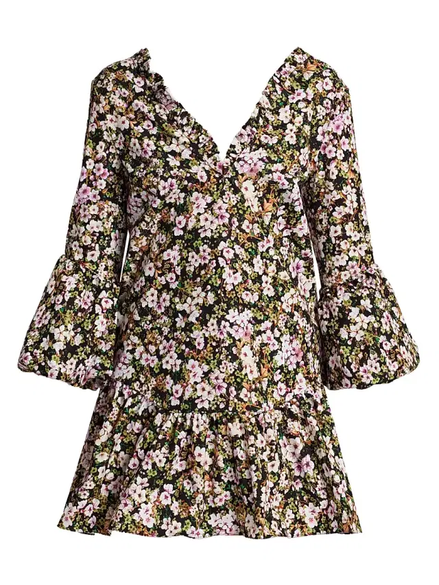 Kika Vargas Women's Noemi Twill Sakura Minidress - Green
