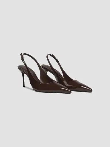 Schutz Women's Paola 90MM Patent Leather Slingback Pumps - Root Brown | Thumbnail 2