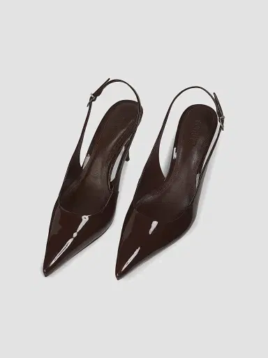 Schutz Women's Paola 90MM Patent Leather Slingback Pumps - Root Brown | Thumbnail 4