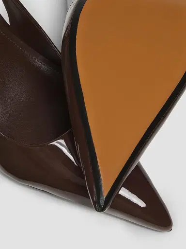 Schutz Women's Paola 90MM Patent Leather Slingback Pumps - Root Brown | Thumbnail 6