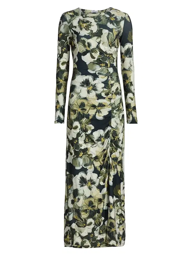Maria Cher Women's Carroll Coral Printed Sheath Maxi Dress - Brown