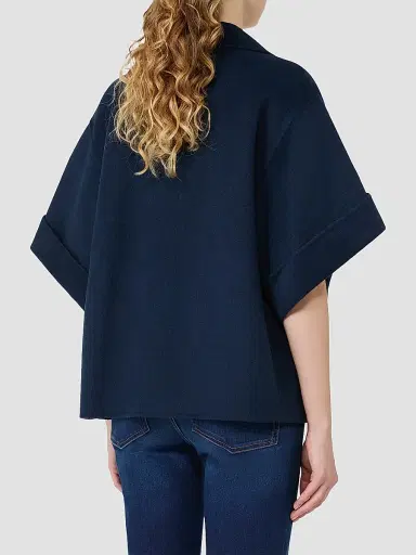 Weekend Max Mara Women's Short Wool Broadcloth Coat - Navy - Size 12 | Thumbnail 3
