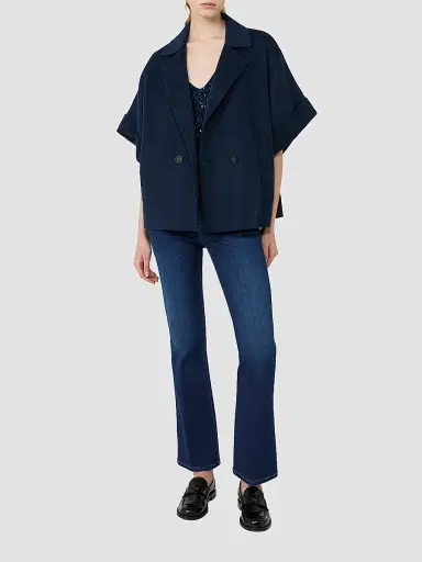 Weekend Max Mara Women's Short Wool Broadcloth Coat - Navy - Size 12 | Thumbnail 5