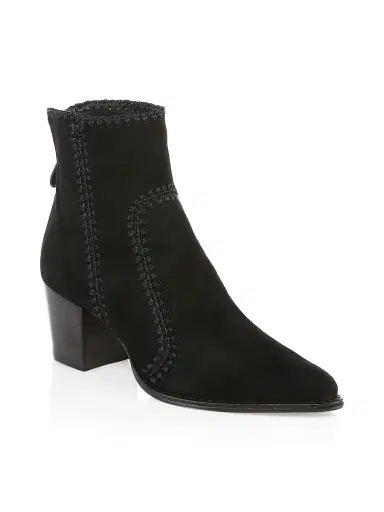 Alexandre Birman Women's Benta Embroidered Suede Ankle Boots - Black | Thumbnail 2