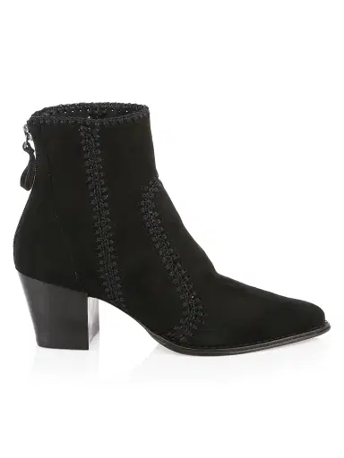 Alexandre Birman Women's Benta Embroidered Suede Ankle Boots - Black | Thumbnail 1