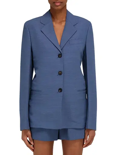 FERRAGAMO Women's Faille Single-Breasted Blazer - Graphite | Thumbnail 3 FERRAGAMO Women's Faille Single-Breasted Blazer - Graphite | Thumbnail 3