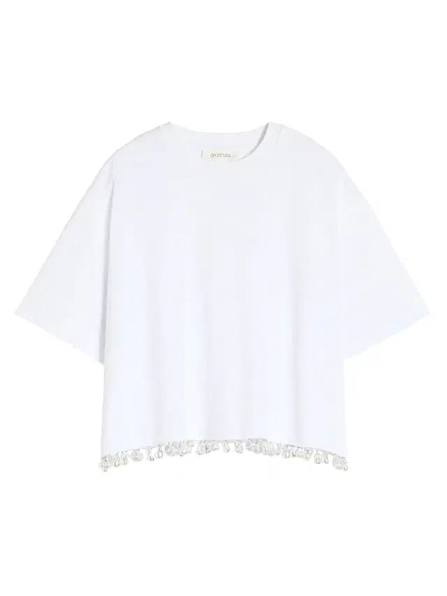 Sportmax Women's Pearl Embroidered Cropped T-Shirt - Optical White