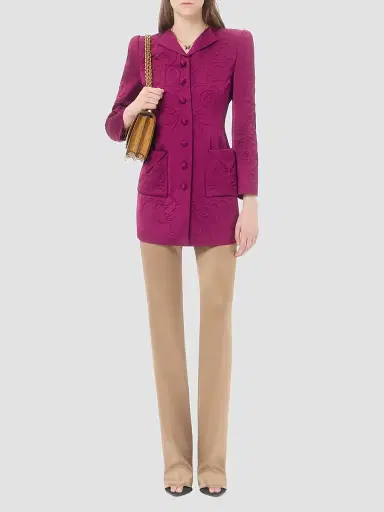 Valentino Garavani Women's Embroidered Satin Cady Caban Jacket | Thumbnail 2
