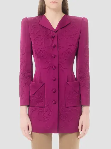 Valentino Garavani Women's Embroidered Satin Cady Caban Jacket | Thumbnail 3