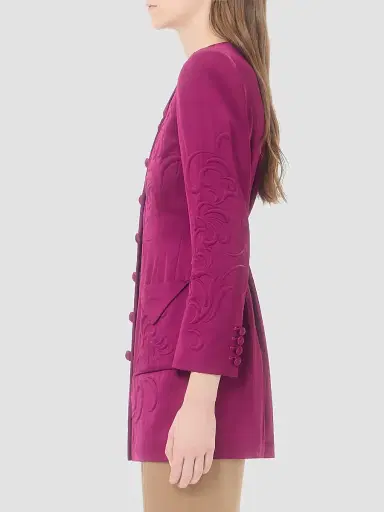 Valentino Garavani Women's Embroidered Satin Cady Caban Jacket | Thumbnail 4