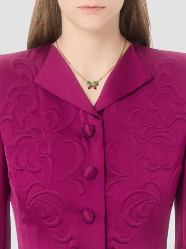 Valentino Garavani Women's Embroidered Satin Cady Caban Jacket | Thumbnail 6
