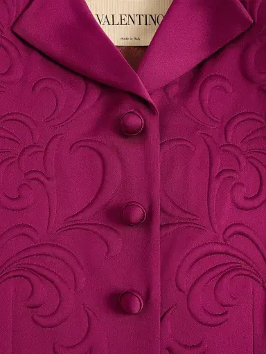 Valentino Garavani Women's Embroidered Satin Cady Caban Jacket | Thumbnail 7