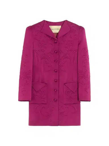 Valentino Garavani Women's Embroidered Satin Cady Caban Jacket | Thumbnail 1