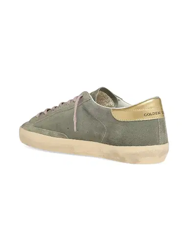 Golden Goose Men's Super-Star Suede & Leather Low-Top Sneakers - Green Yellow | Thumbnail 2