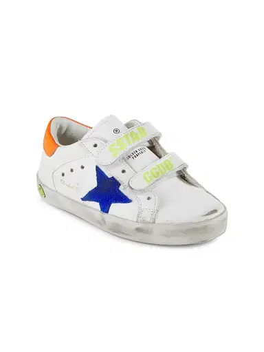 Golden Goose Baby & Kid's Old School Leather Sneakers - White Bluette Orange 3 (Child) | Thumbnail 1