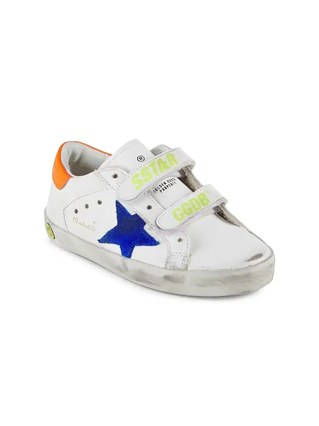 Golden Goose Baby & Kid's Old School Leather Sneakers - White Bluette Orange 3 (Child)