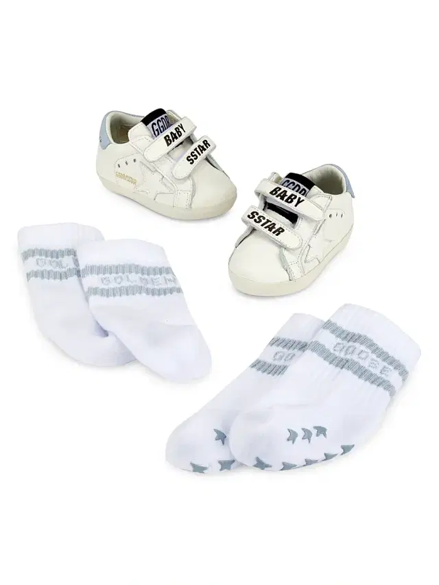 Golden Goose Baby Girl's Star Laminated Heel Sneakers - White Baby Blue 2 (Baby)
