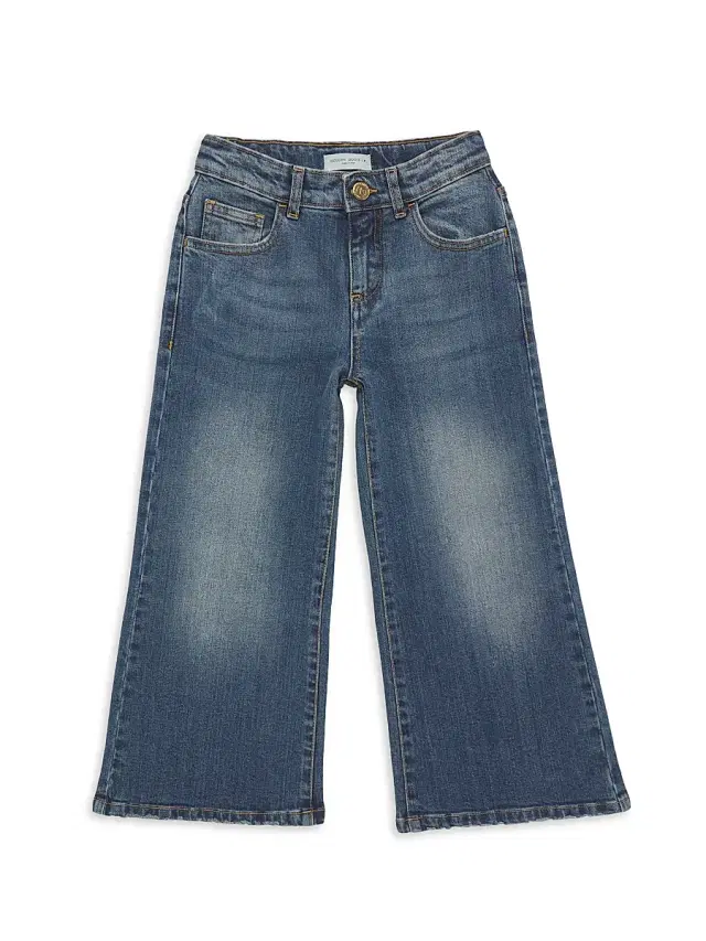 Golden Goose Little Girl's & Girl's Stone Washed Wide Leg Jeans - Medium Blue