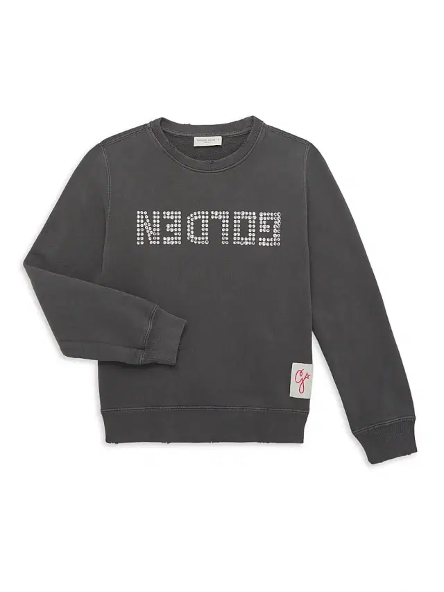 Golden Goose Little Girl's & Girl's Embellished Distressed Crewneck Sweatshirt - Anthracite