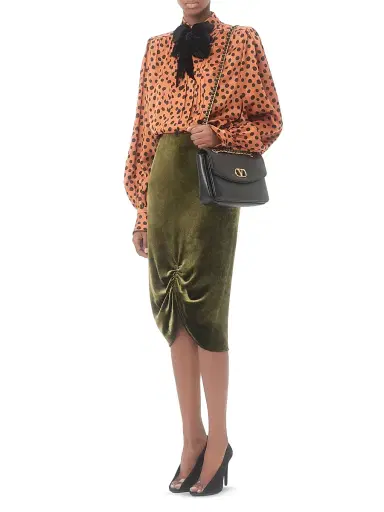 Valentino Garavani Women's Velvet Skirt - Military Green - Size 6 | Thumbnail 6 Valentino Garavani Women's Velvet Skirt - Military Green - Size 6 | Thumbnail 6