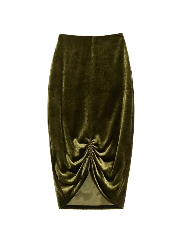 Valentino Garavani Women's Velvet Skirt - Military Green
